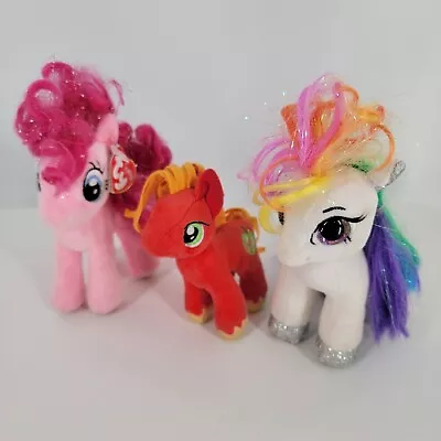 3 My Little Pony Plush ~ Sparkle Pinkie Pie ~ TY Starr ~ Funrise Macintosh Apple • $14.99