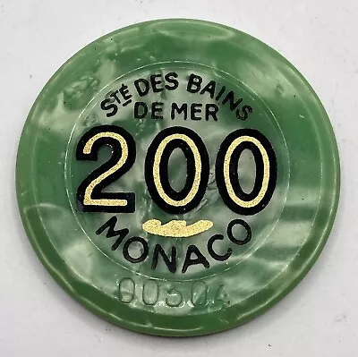 Monaco 200 Frances Ste. Des Bains De Mar Casino Chip Green  • $9.99