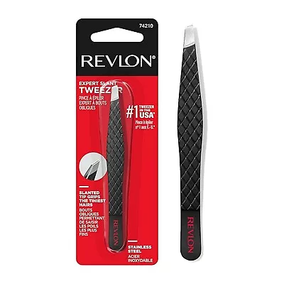 Revlon Tweezer Hair Removal Tip Slant Tweezers Stainless Steel Men Women Expert • $8.39