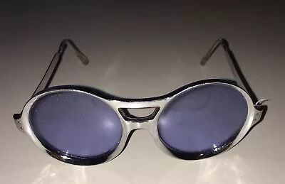 Vintage French Monnier Round Chrome Sunglasses Oyonnax  1970s • $150