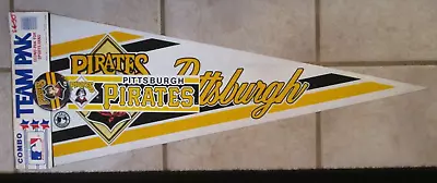 Rare Mlb Pittsburgh Pirates Full Size Pennant With Bumper Sticker & Pin • $15.29
