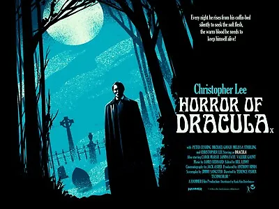 HORROR OF DRACULA 1958 Quad Poster Print 30x40  Hammer Christopher Lee FREE P&P • £24.99