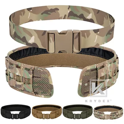 KRYDEX Tactical Belt MOLLE Battle Belts Modular Combat Padded Heavy Duty Belt • $35.95