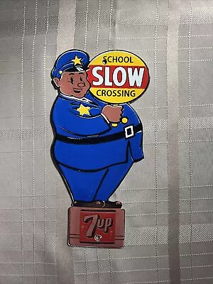 Porcelain 7up School Slow Crossing Enamel Metal Sign • $125