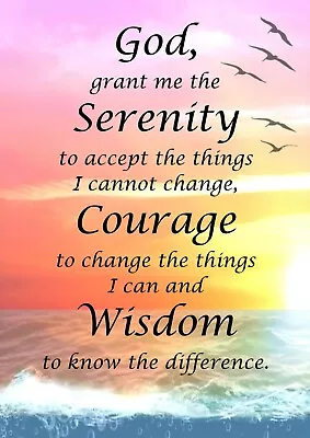 PERSONALISED Card Keepsake SERENITY PRAYER Christian Faith Children Love Peace • £3.39