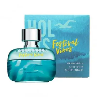 Hollister Festival Vibes For Him 100ml Edt Spray - New Boxed & Sealed - Free P&p • £19.95