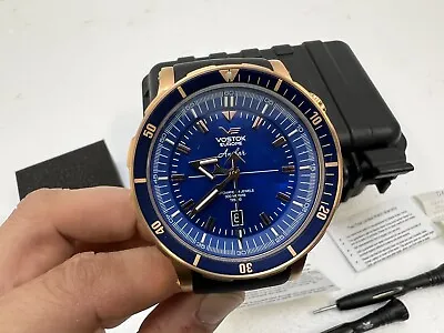 VOSTOK EUROPE ANCHAR Submarine K-162 Automatic Men’s Watch 48mm Blue Dial W Case • $349.99