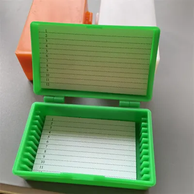 Plastic Lab Pathological Slides Storage Box Microscope Slides Box Holder Case • $7.59