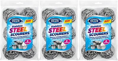 18pcs Stainless Steel Scourers Kitchen Washing Cleaning Wire Pads Pot Pan Stains • £7.99