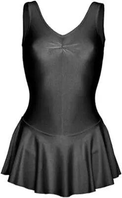 Kids Shiny Nylon Sleeveless- Dance Ballet Gymnasts- Leotard With Skirt Girls • £14.99