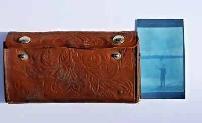 Antique Leather Fly Fishing Wallet With Flies And Early Photo • $44.99