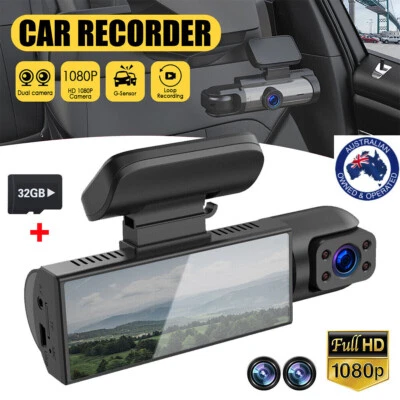 $46.77 • Buy 32G+ Dual Lens Car Dash Cam G Sensor DVR Front And Rear Camera Video Recorder AU
