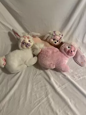 X3 Vintage Bunny Surprise Mom Rabbit 1992 Plush Pink White Bunny No Babies • $28