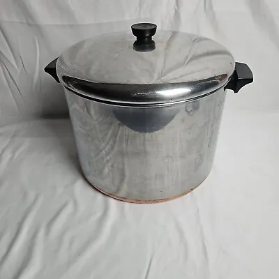 Vintage Original Revere Ware 16 Quart Stock Pot W/Lid Copper Bottom - USA  • $59.99