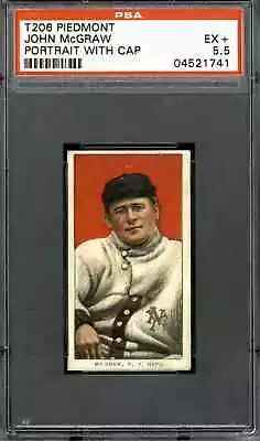 1909 T206 John McGraw Portrait With Cap - PSA 5.5 (Piedmont) • $1265