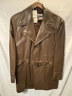 NWT Mens Schott Bros Genuine Leather Coat Size 48 Long • $175