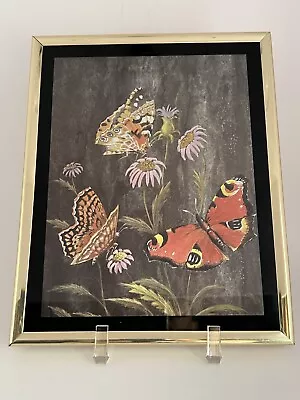 Optical Illusionary Art Manifestations 8 X10  Gold FoilButterflies Vintage 1983 • $19.99