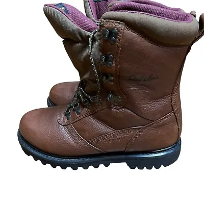 Cabelas Boots Mens Thinsulate Ultra Hunting 81-1928 Brown Leather Lace Up 10.5 • $95.97