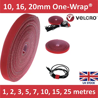 £1.95 • Buy RED Velcro® Brand ONE WRAP® 10 16 20mm Strap Reusable Hook Loop Tie Luggage