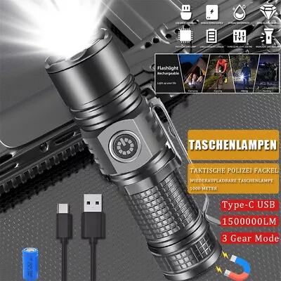 2000000 Lumens Super Bright LED Flashlight Tactical Rechargeable LED Work Light • $11.99