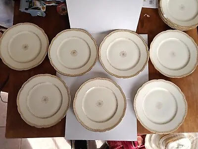 10 Vintage CA Charles Ahrenfeldt France Limoges France Gold Dinner Plates • $14