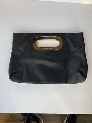 Michael Kors Womens Black Leather Inner Pocket Rectangle Clutch Purse Medium • $34