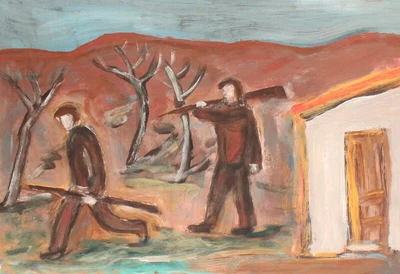 £164.04 • Buy Expressionist Oil Painting Landscape Hunting Scene Signed