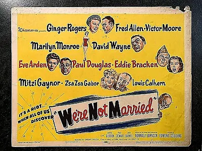 We're Not Married Original Title Lobby Card 1952 Ginger Rogers Marilyn Monroe • $119.20