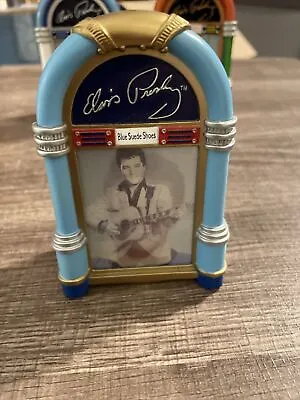 Elvis Presley Jukebox Musical Hologram Christmas Ornament Blue Suede Shoes Teste • $14.99