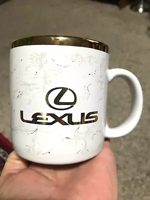 LEXUS Logo Coffee Tea Mug Ceramic White With Gold Logo And Rim • $23.99