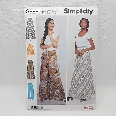 Simplicity 8885 Misses' Maxi Skirt Wide Leg Pant Sewing Pattern Size 14-22 Uncut • $6.99