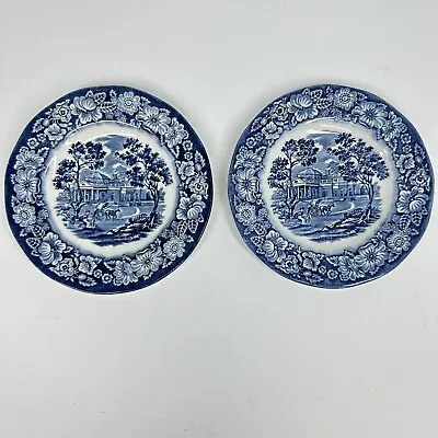 Liberty Blue Staffordshire Monticello Bread & Butter Plates 2 • $8.09