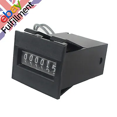 12V DC 6 Digit Impulse Arcade Coin Counter Mechanical Wire Leads Base VDC • £7.79
