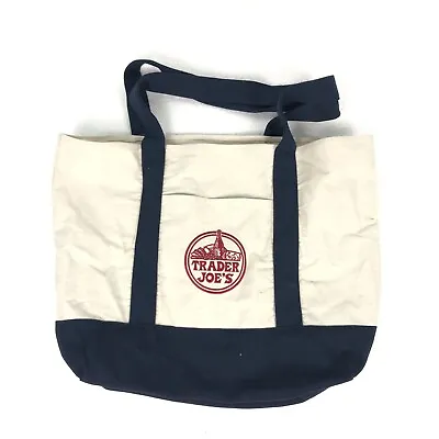 $11.99 • Buy Trader Joes Canvas Embroidered Tote Bag Medium Size Shopping Reusable
