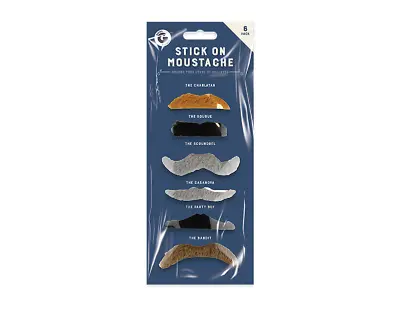 6pk Stick On Moustache Fancy Dress Party Funny 70s Various Styles Costume Cowboy • £2.09