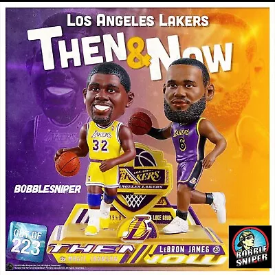 MAGIC JOHNSON & LEBRON JAMES Los Angeles Lakers Then And Now NBA Bobblehead • $219