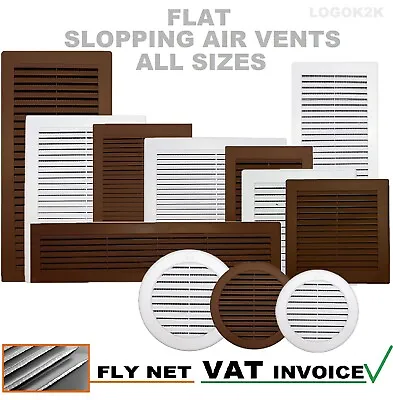 £2.97 • Buy Air Vent Grille With Anti-Insect Mesh / Fly Screen And Screw Covers White Brown