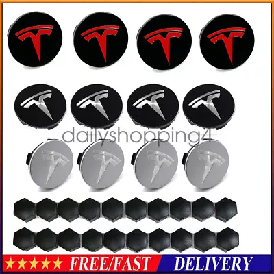 $13 • Buy For Tesla Model 3 S X Car Wheel Center Cap Hub Rim Cover Lug Nut Bolts Clip Kit
