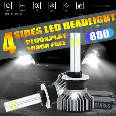 4-Side 881 892 H27 880 LED Headlight Bulb FogLight 120W 6000K White Kit W/Canbus • $12.58