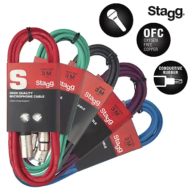 Stagg 3M XLR Cables Male To Female Microphone & Audio Signal Lead • £6.99