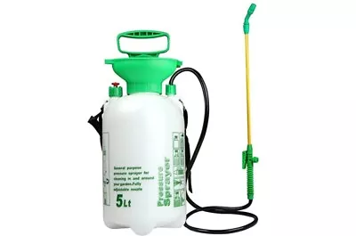 5L Garden Pressure Sprayer – Portable Hand Pump Chemical Weed Spray Bottle • £10.49