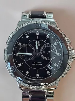 TAG HEUER Formula 1 Chronograph Quartz WatchStainless Steel W/ Diamonds 41mm • $1250