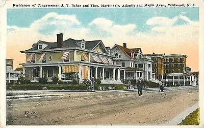 Residences Of J. Baker & T. Martindale Atlantic & Maple Aves Wildwood NJ 1921 • $9.95