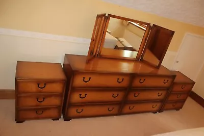 £750 • Buy 1960s Vintage Bedroom Furniture - Wardrobes, Dressing Table And 2 Bedside Chests