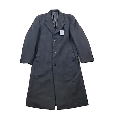 Alexandre London Wool Cashmere Overcoat Mens 40L 40 Savile Row Charcoal Grey • $114.49