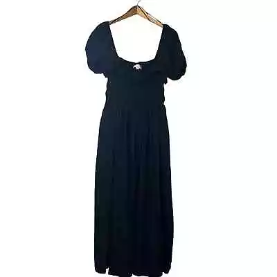 Mable Ainsley Smocked Bodice Midi Dress Boho Flirty Womens Size Large NEW • $34.99
