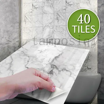 £12.29 • Buy 40X Large Kitchen Tile Stickers,Self-adhesive,Bathroom Mosaic Sticker Wall Decor