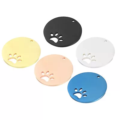 Metal Dog Paw Tags Stamping 0.98 X0.98  Multicolored Blank Tags Engraving 5pcs • $10.88