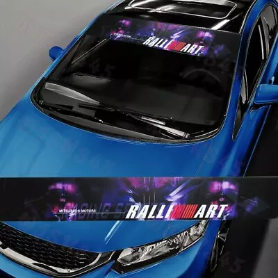 For Mitsubishi MOTOR RALLIART Front Window Windshield Vinyl Banner Decal Sticker • $12.98