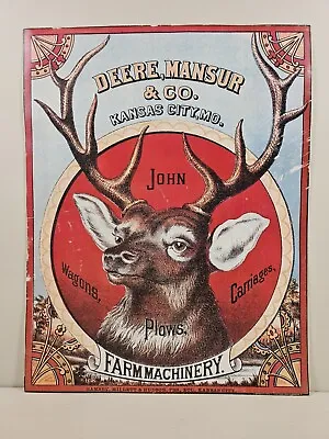 Vintage 1992 John Deere Advertisement Poster 24x18.5 Farm Tractor Kansas City MO • $180